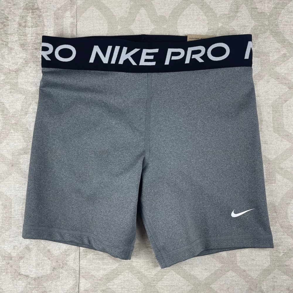 Nike Pro Training Shorts Boys XL Gray Compression 5" Inseam FB1081-091
